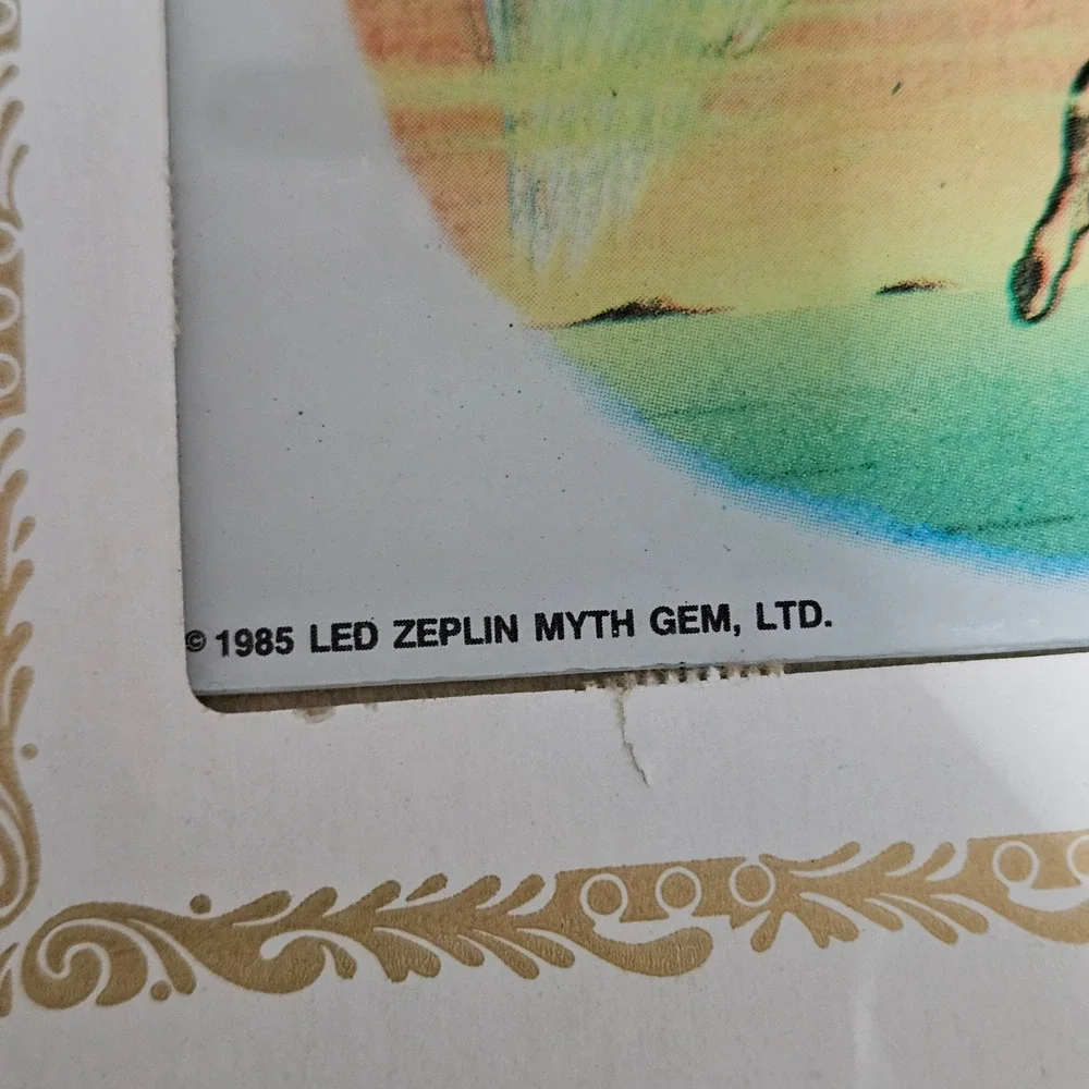 Led Zeppelin Carnival Mirror 8x8 White Swan Song Icarus 1985 Vintage Art